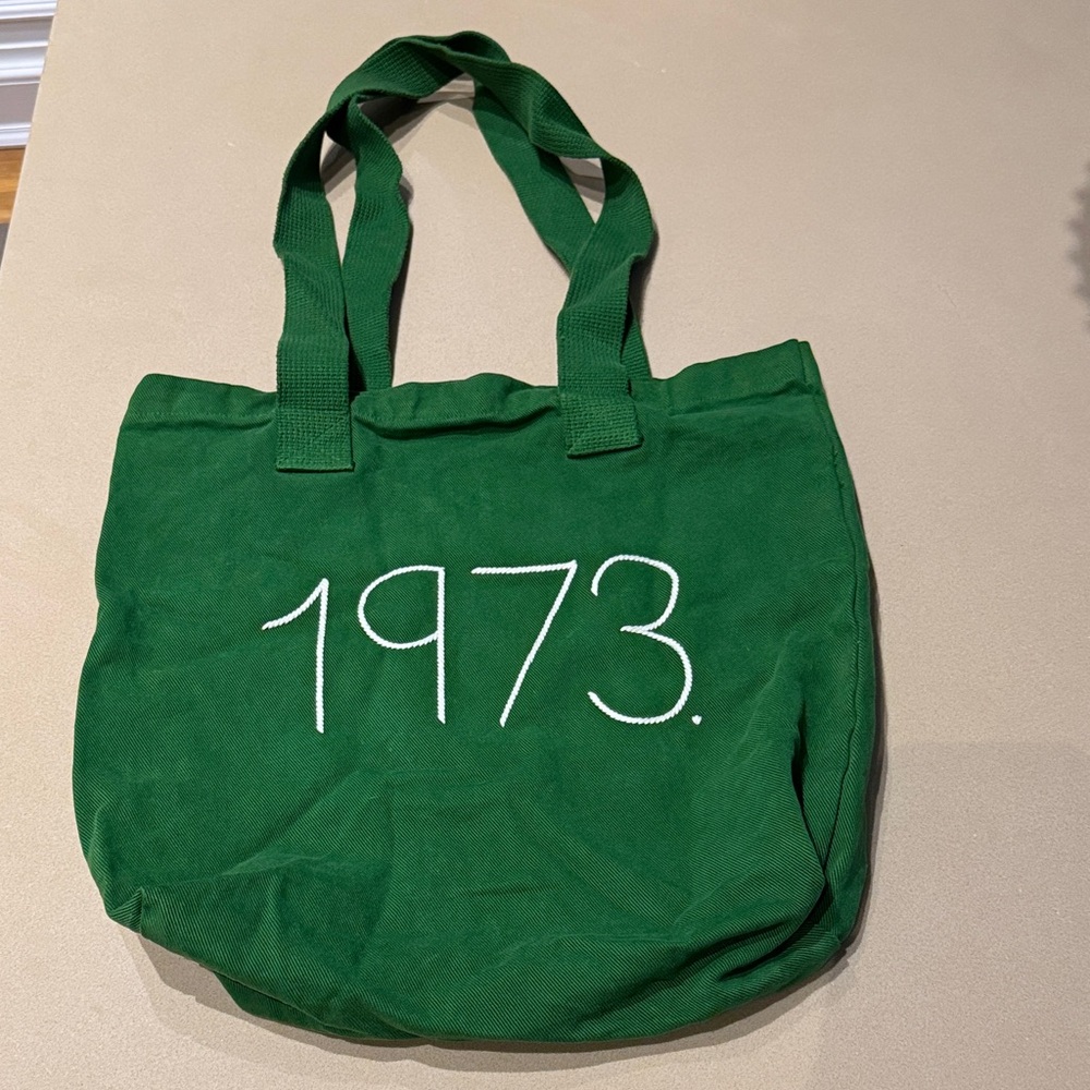 Lingua Franca Emerald Green Canvas Tote with 1973 Design